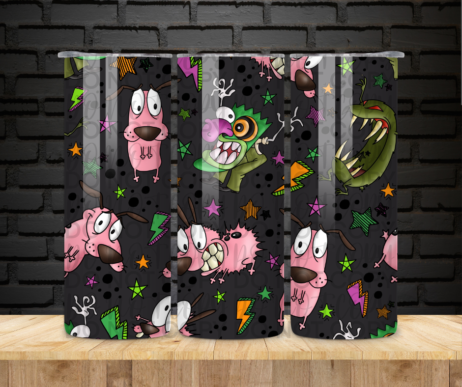 Scared Pink Dog - 20 oz Stainless Steel Tumbler