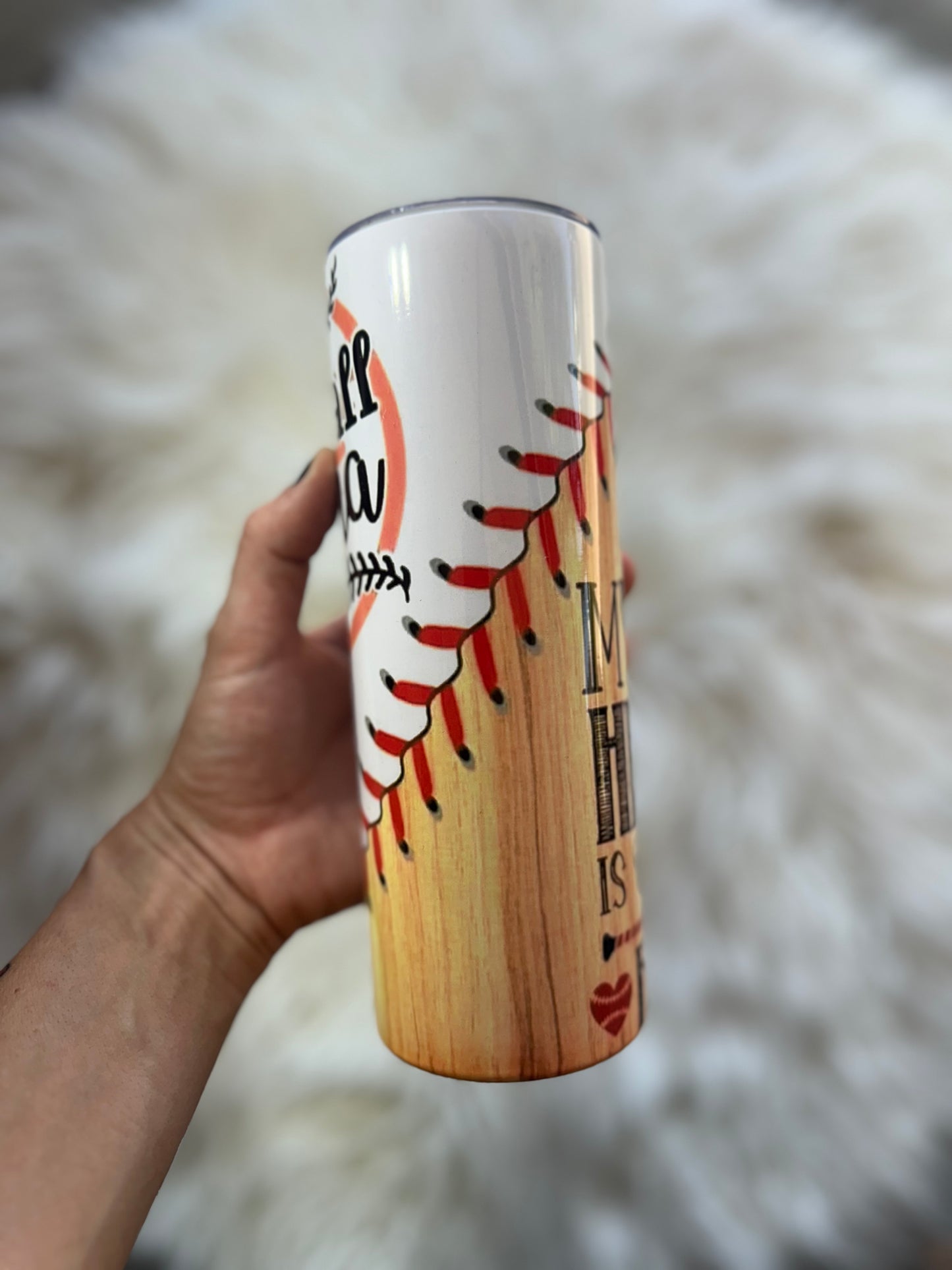 My Heart, Baseball Mama - 20 oz Tumbler